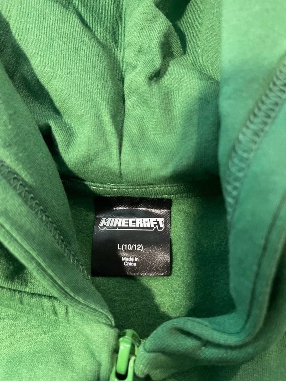 NWOT Kids Green Minecraft- Creeper Inspired Zip Hoodie